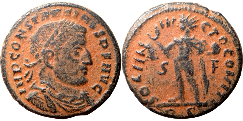 Constantinus I. (307-337 AD). Follis. Obv: CONSTANTINVS AVG. laureate bust of Co...