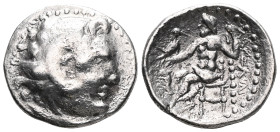 Greek Kingdom of Macedon. Alexander III 'the Great' AR Drachm. Miletos, circa 325-323 BC.Struck under Philoxenos.Head of Herakles right, wearing lion'...