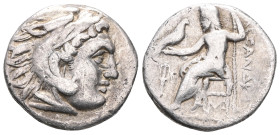 Greek Kingdom of Macedon. Alexander III 'the Great' AR Drachm. , circa 325-323 BC.Struck under Philoxenos.Head of Herakles right, wearing lion's skinR...