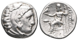 Greek Kingdom of Macedon. Alexander III 'the Great' AR Drachm. , circa 325-323 BC.Struck under Philoxenos.Head of Herakles right, wearing lion's skinR...