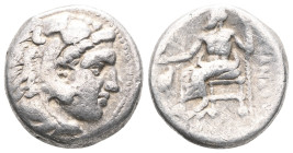 Greek Kingdom of Macedon. Alexander III 'the Great' AR Drachm. , circa 325-323 BC.Struck under Philoxenos.Head of Herakles right, wearing lion's skinR...