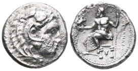 Greek Kingdom of Macedon. Alexander III 'the Great' AR Drachm., circa 325-323 BC.Struck under Philoxenos.Head of Herakles right, wearing lion's skinRe...