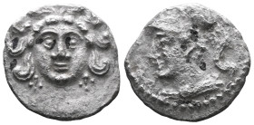 Greek CILICIA. Tarsos. Tarkumuwa (Datames) [?] (Satrap of Cilicia and Cappadocia, 384-361/0 BC). Obol.Female head facing slightly left.Rev: Helmeted a...