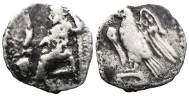 GreekCilicia, Uncertain, AR Obol, (Silver), 4th century BC. Cilicia, Uncertain, AR Obol, , 4th century BC.Obv: Baaltars seated left, holding grain ear...
