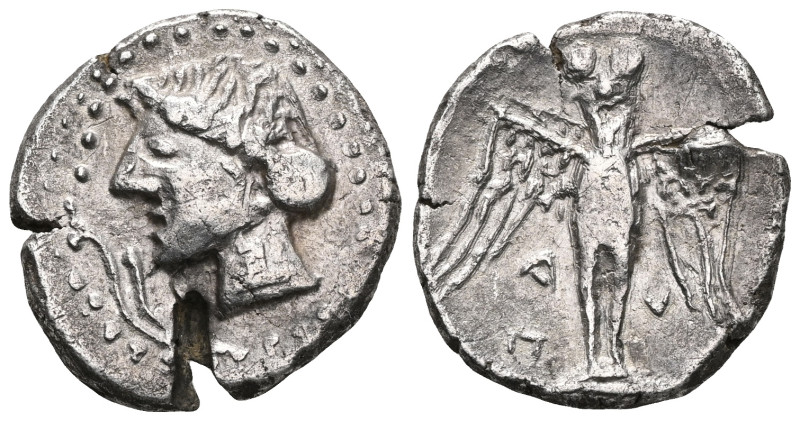 Greek
 Pontos. Amisos circa 300-125 BC.Siglos AR
Turreted head of Tyche-Hera r...