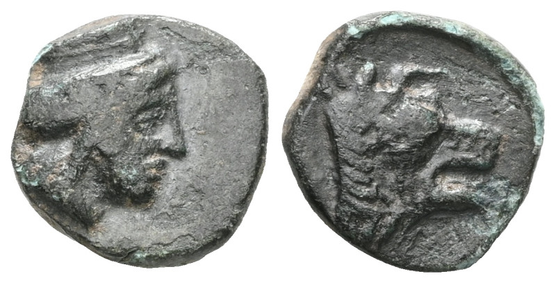 Greek Coins Bronze AE. Condition: VF.

Weight:0,9 gr
Diameter:10,1 mm