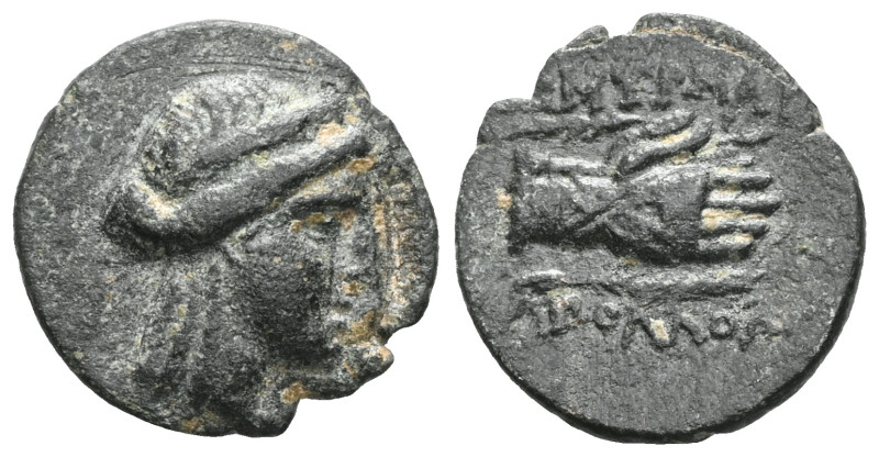 Greek
Ionia. Smyrna . ΙΑΤΡΟΔΩΡΟΣ (Iatrodoros), magistrate circa 75-50 BC. Bronz...