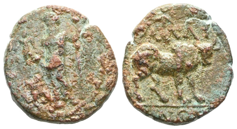 Greek Coins Bronze AE. Condition: VF.

Weight: 3,2 gr
Diameter: 15,3 mm