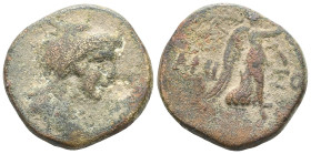 Greek
PONTOS. Amisos. Time of Mithradates VI Eupator, circa 85-65 BC. (Bronze). Bust of Amazon to right, wearing wolf skin headdress. Rev. AMIΣOY Nik...