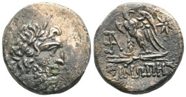 GREEK COINSPAPHLAGONIA. Sinope. (Circa 120-80 BC).AE BronzeObv: Laureate head of Zeus rightRev: ΣΙΝΩΠΗΣ. Eagle to left on thunderbolt, head to right, ...