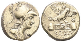 Greek CoinsPHRYGIA.Apamea.Ca 133-48 BC.AE BronzeObverse : Bust of Athena right, wearing high crested Corinthian helmet and an aegisReverse : ΑΠΑΜΕΩΝ; ...