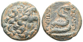 Mysia, Pergamon. 200-113 B.C. AE
Laureate head of Asklepios (or Zeus) right

Weight:6,9 gr
Diameter:19,7 mm