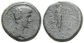 Roman Provincial
PHRYGIA, Laodicea ad Lycum AE19 (Bronze) Augustus (27BC-14AD) Magistrate: Zeuxis (philalethes)
Obv: ΣΕΒΑΣΤΟΣ - laureate head of Aug...