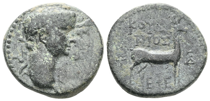 Roman Provincial
Claudius, with Agrippina II, Æ 18mm of Ephesus, Ionia. Circa A...