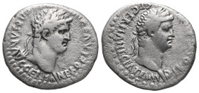 Roman ProvincialNero and Divus Claudius. Didrachm; Nero and Divus Claudius; Caesarea, Cappadocia, 54-68 AD, Didrachm, Sydenham-68. Obv: NERO CLAVD DIV...