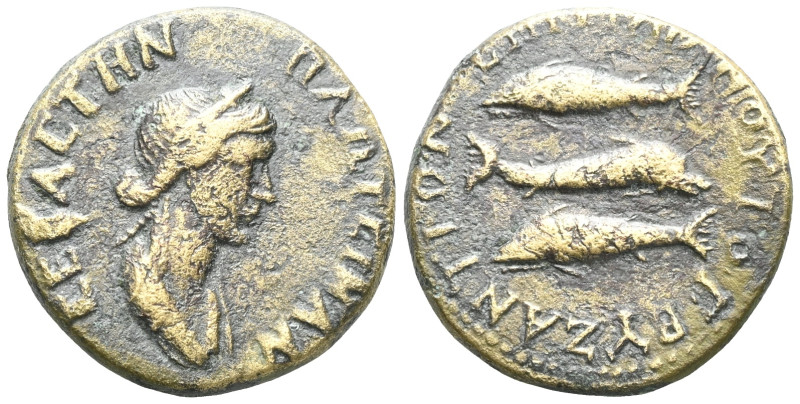 Roman Provincial
Plotina (wife of Trajan) Æ of Byzantium, Thrace. CEBACTHN ΠΛOT...