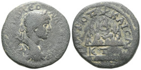 Cappadocia. Caesarea. Caracalla AD 211-217.Bronze Æ[AY K M AYΡH]ΛI ANTWNI, laureate head right / MHTΡOΠ KAICAΡΙ, Mount Argaeus on altar inscribed ET I...