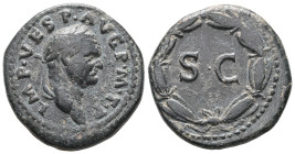 Vespasian. (69-79 AD). Æ Bronze. Syria. Antioch. Obv: laureate bust of Vespasian right.