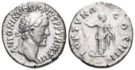 Antoninus Pius. Silver Denarius , AD 138-161. Rome, AD 159/60. ANTONINVS AVG PIVS P P TR P XXIII, laureate head of Antoninus Pius right. Reverse: FORT...