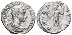 Severus Alexander (222 - 235 AD).Denarius (silver). 223 AD Rome.Obverse: IMP C M AVR SEV ALEXAND AVG. Laurel-wreathed bust with paludament right.Rever...