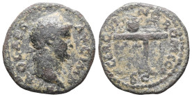 Roman Imperial CoinsNERO (54-68). Semis. Rome.Obv: NERO CAES AVG IMP.Laureate head right.Rev: CER QVIN Q ROM CO / SC.Table bearing urn and wreath; on ...