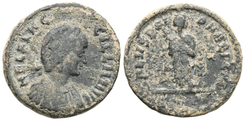 Roman Imperial Aelia Flacilla, 383-386. Ae (bronze), Constantinople. 

Weight:...