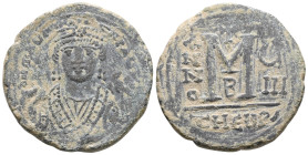 Maurice Tiberius. AD 582-602, (dated year 3=AD 584/585). Theoupolis (Antioch) Follis Æ