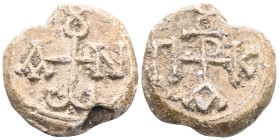 Byzantine Lead Seals, 7th - 13th Centuries Patricios
Obverse: Crusader monogram. The letters at the ends of the arms of the cross (Adomentos) stand f...