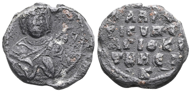 Byzantine Lead Seals, 7th - 13th Centuries Mary and Jesus Kauropalates
Obverse:...