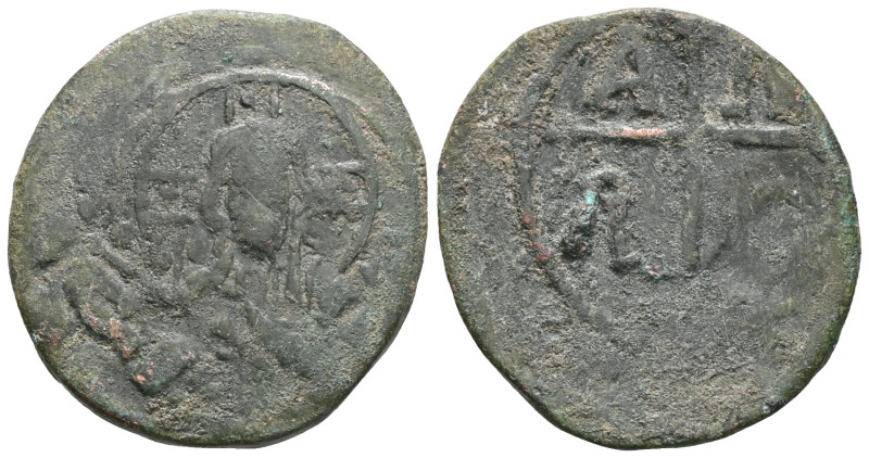 Crusaders, Edessa or Antioch(?), c. 11th-12th century. Æ Fals . Facing bust of C...