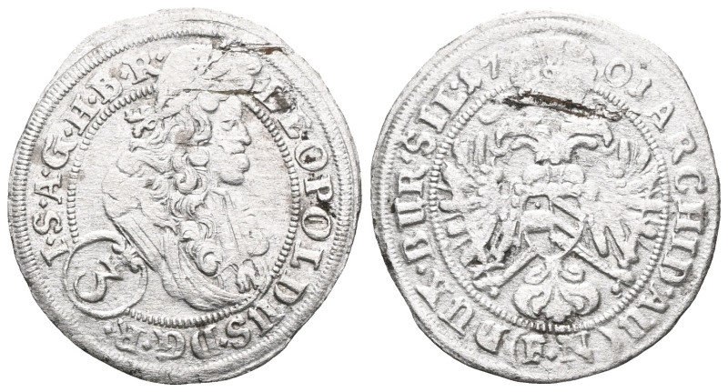 Leopold I, House of Habsburg
XV Kreutzer 1696. Prague.
Flan defect.
Leopold I...