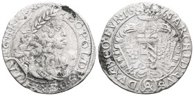Leopold I, House of Habsburg
1/2 Thaler 1703. Kremnitz.
Leopold I, GDR
1/2 Thaler 1703. Kremnitz.
Leopold I, Period of Habsburg rule
1/2 Tolar 17...