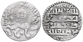 Seljuq of Rum, Giyaseddin Keyhusrew b. Keykubad, AH639, Dirham Konya Obverse "Figure of Shir u Khurshid (lion and sun) to right Above: Al-imamu'l- Mus...