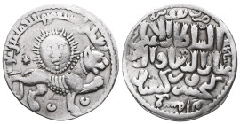 Seljuq of Rum, Giyaseddin Keyhusrew b. Keykubad, AH639, Dirham Konya Obverse "Figure of Shir u Khurshid (lion and sun) to right Above: Al-imamu'l- Mus...