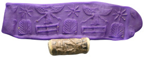SUMERIAN.Stone cylinder seal. Jamdet Nasr Period.(circa 3100-2900 BC).