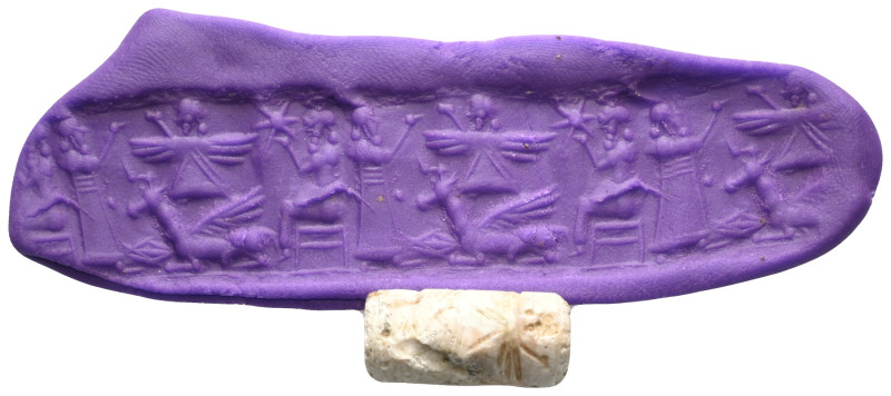 SUMERIAN.Stone cylinder seal. Jamdet Nasr Period.(circa 3100-2900 BC).

Weight...