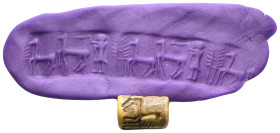 SUMERIAN.Stone cylinder seal. Jamdet Nasr Period.(circa 3100-2900 BC).