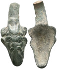 ANCIENT ROMAN BRONZE HANDLE.(1st-2nd century).Ae.