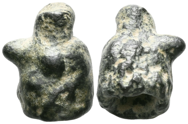 ANCIENT GREEK BRONZE MALE FIGURINE.(1st - 2nd Century BC).Ae.

Weight: 32,4 gr...