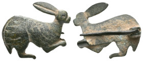 ANCIENT ROMAN BRONZE RABBIT FIGURINE.(1st - 2nd Century).Ae