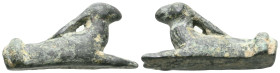 ANCIENT ROMAN BRONZE RABBIT FIGURINE.(1st - 2nd Century).Ae