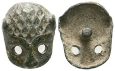 ANCIENT ROMAN BRONZE MASK .(1st - 2nd Century).Ae