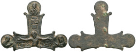 ANCIENT BYZANTINE EMPIRE BRONZE CROSS ( 8th - 10 th century ) .Ae