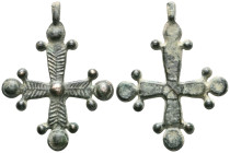 ANCIENT BYZANTINE EMPIRE BRONZE CROSS ( 8th - 10 th century ) .Ae
