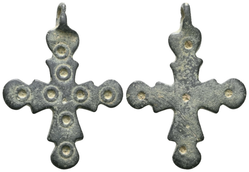 ANCIENT BYZANTINE EMPIRE BRONZE CROSS ( 8th - 10 th century ) .Ae

Weight: 4,6...