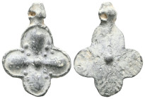 ANCIENT BYZANTINE EMPIRE LEAD CROSS ( 8th - 10 th century ) .Pb.