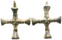 ANCIENT BYZANTINE EMPIRE BRONZE CROSS ( 8th - 10 th century ) .Ae