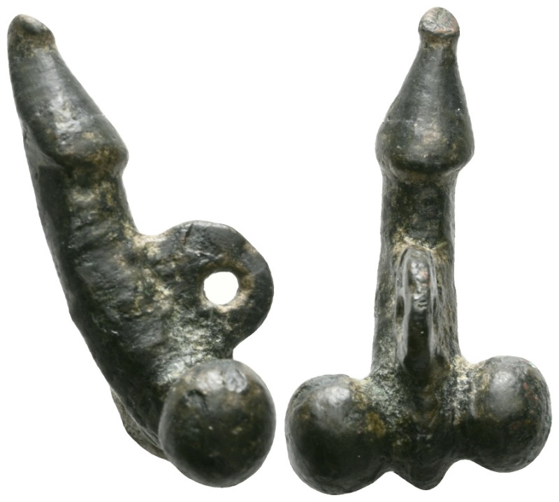 Ancient Roman Phallus Pendant, Bronze AE

Weight: 19 gr
Diameter: 41 mm