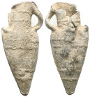 Byzantine/Medieval lead pilgrim's flask, Pb Note: This flask was meant to be filled with holy water at one of the pilgrimage sites in the Holy Land.