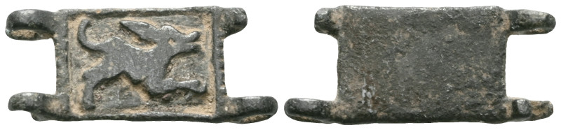 ANCIENT ROMAN BRONZE MILITARY BUCKLE.(1st-2nd century).Ae.

Weight: 4,5 gr
Di...